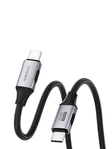 Hagibis USB4 Cable, Flexible Slim USB Type C Cable 40Gbps Data Transfer 240W Fast Charging 8K@60Hz Video Cord for Thunderbolt 5 4 3, iPhone 17 16 15 Pro Max, MacBook Pro Air (3.3FT) - size: 3.3FT