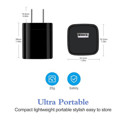 Single Port Charging Block, 1A/5V Black Wall Charger Box USB Charging Plug | 4Pack Cube Brick for iPhone 17 16 Pro 15 14 Pro Max 13 12 Plus,Samsung Galaxy S26 S25 S24 A15 A14,Moto,Android Phone Chargers - color: all-black