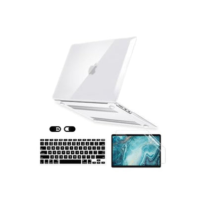 Crystal Clear Case for MacBook Air 13 inch A1466 A1369 2010-2017 Release, 5 in 1 Plastic Hard Shell&Keyboard Cover&Screen Protector&Webcam Cover, Transparent - color: Clear