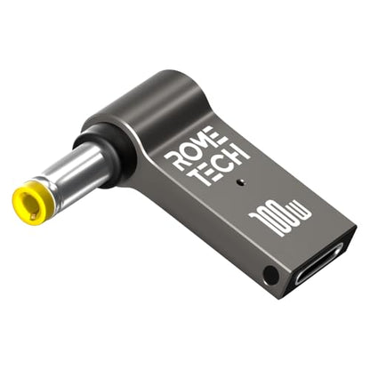 USB C to DC Adapter, Type C to DC with Built-in PD and E-Mark Smart Chip Universal, Input 19V ⎓ 4.74A, with 5.5×2.5 mm Plug, USB C to Laptop Charger (2-Pack)