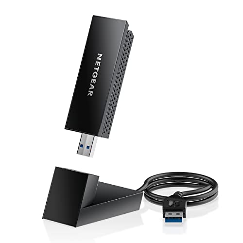 NETGEAR Nighthawk WiFi 6E USB 3.0 Adapter (A8000) - AXE3000 Tri-Band Wireless Gigabit Speed (Up to 3Gbps) - New 6GHz Band – Works with Any WiFi 6 or 6E Router Or Mesh System - for Windows PC - style: WiFi 6/6E, 3.0Gbps