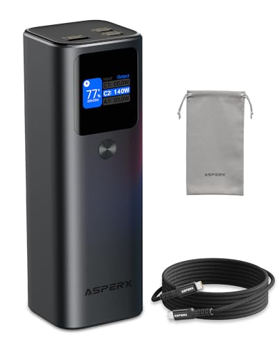 AsperX Laptop Power Bank, 27,600mAh 162.5W Aluminum Unibody PD3.1 Fast Charging Portable Charger Power Bank, 99.36Wh Battery Bank for MacBook Pro/Air/iPhone 16/iPad/S25 Ultra/Dell/HP (Flight-Approved) - color: Deep Grey