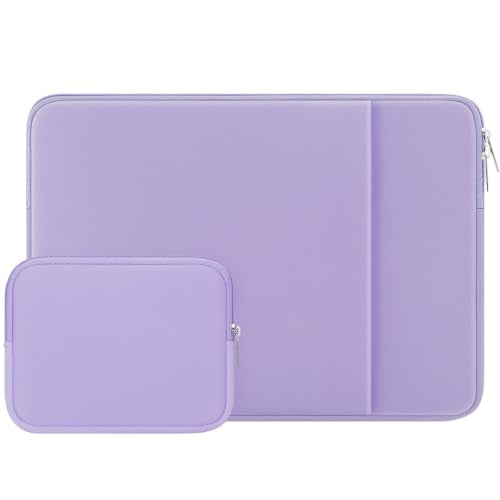 RAINYEAR 13 Inch Laptop Sleeve Case with Pocket & Accessories Pouch, Purple | Protective Padded Zipper Soft Laptop Carrying Case for 13.3 Inch MacBook Air/Pro M1 M2 M3 M4 M5 A3449 A3240 A3113 A2681 A2338 - color: Purple, size: 13"
