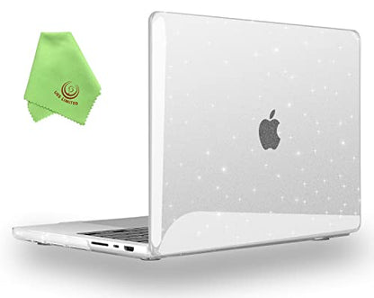 UESWILL Compatible with MacBook Pro 16 inch Case 2021-2026 Release M5 M4 M3 M2 M1 Pro Max chip Model: A3429 A3428 A3403 A3186 A2991 A2780 A2485, Glossy Sparkly Hard Shell Cover, Glitter Clear - color: Glitter-Clear, size: MacBook Pro 16" (M1 M2 M3 M4 M5)