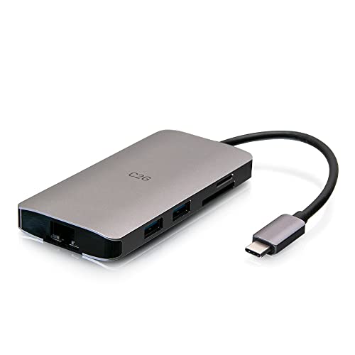 USB-C 8-in-1 Mini Dock with HDMI, 3X USB-A, Ethernet, SD Card Reader, and USB-C Power Delivery up to 100W - 4K 30Hz