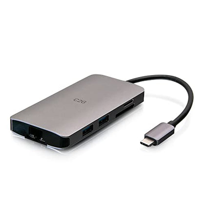 USB-C 8-in-1 Mini Dock with HDMI, 3X USB-A, Ethernet, SD Card Reader, and USB-C Power Delivery up to 100W - 4K 30Hz