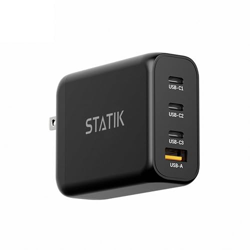 STATIK 100W GaN Charger Super Fast Charger Block USB C - 3 Ports Wall Charger Block Type C Plug Adapter, High-Speed Power Compatible with MacBook Pro Air, iPhone, Samsung, Laptop Chargers & adapters - size: ['100W']