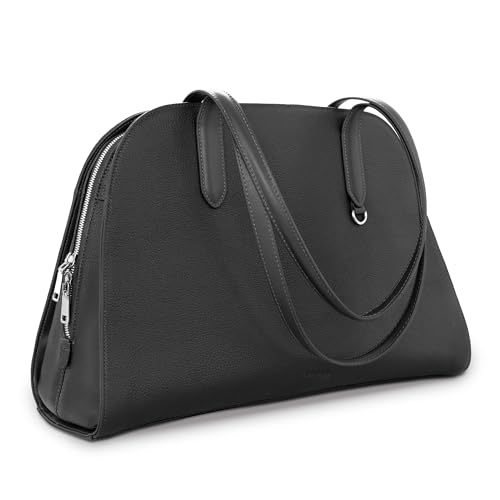 befen Genuine Leather Tote Bag for Women Work Travel Leather Purse Handbags | Real Leather, Padded 14" Laptop Compartment, Multi-Pockets, Zipper, Tote Bag for Daily - color: Z3-black