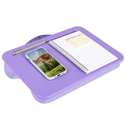 LAPGEAR Compact Lap Desk – Purple Amethyst, Fits 14" Laptops | Microbead Cushion, Built-In Pencil Slot, Carry Handle, Fits Standard Letter-Size Paper (8.5" × 11") - color: Purple Amethyst, size: 14″ Laptop (Compact)