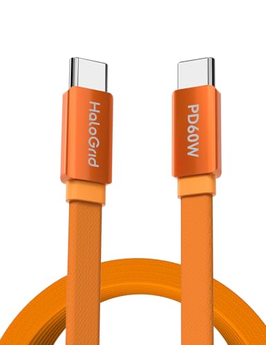 USB C to USB C Cable, Ultra-Thin Type C 60W Fast Charging Cord, 4 FT Braided USBC Data Cable for iPhone 17/17 Pro Max/Air/16 Series/15/15 Plus/15 Pro Max, MacBook, iPad, Samsung S25/S24/23 - color: Orange