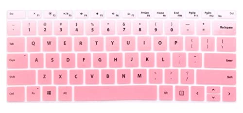 Silicone Keyboard Protective Skin Cover Compatible with 2019 Microsoft Surface Pro 7, 2016-2018 Surface Pro 4 / Pro 5 / Pro 6 (Pink Ombre) - color: Pink Ombre 3, size: Compatible with Surface Pro 4 5 6 7