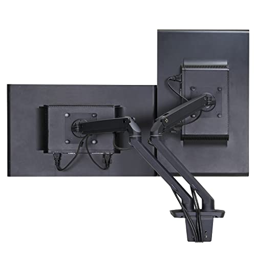 Ergotron – MXV Dual Monitor Arm, VESA Desk Mount – for 2 Monitors Up to 24 Inches, 7 to 20 lbs Each – Matte Black - color: Matte Black