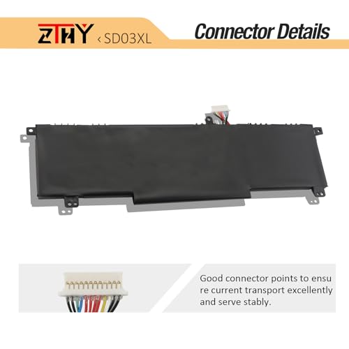 52.5Wh SD03XL Battery Replacement for HP Omen 15 2020 15-EK0000 15-EK0013DX | Omen 15-EN 15-EN0000 15-EK0023DX 15-EK0025TX 15-EK0010TX 15-EN0013AX 15-EN0002LA SD06XL L84392-005 L84394-005 11.55V 3-Cell - size: 10.23*3.15*0.27 inch SD03XL