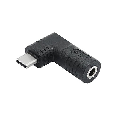 Right Angle DC 4017 to USB C Connector Adapter, 90 Degree PD 65W DC 4.0mm x 1.7mm to USB Type C Male Plug Power Charge Adapter for Laptop, Phone - Black - style: DC 4017 to USB Type c