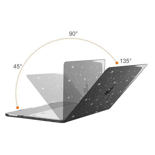 MOSISO Sparkly Glitter Case Compatible with MacBook Neo Case 13 inch 2026 | Model A3404 with A18 Pro Chip, Crack-Resistant Protective Hard Shell Case&Keyboard Cover&ScreenFilm&Pouch, Black - color: Black