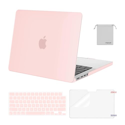 MOSISO Compatible with MacBook Pro 14 inch Case M5 2026 M4 2025 M3 M2 M1 2024-2021 A3427 A3426 A3434 A3112 A3185 A3401 A2918 A2992 A2779 A2442,Hard Case&Keyboard Skin&ScreenFilm&Pouch, Chalk Pink - color: Chalk Pink