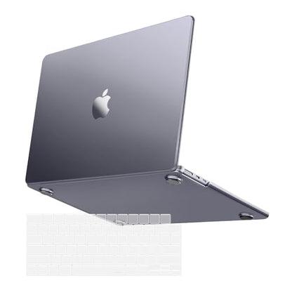 MOSISO Compatible with MacBook Air 13 inch Case M5 M4 M3 M2 2026-2022 | 2 in 1 Kit Anti-Fingerprints Shell for Mac Air 13.6, Ultra Seamlessly Closes Cover, A3449 A3240 A3113 A2681, Space Gray Clear - color: Space Gray Clear