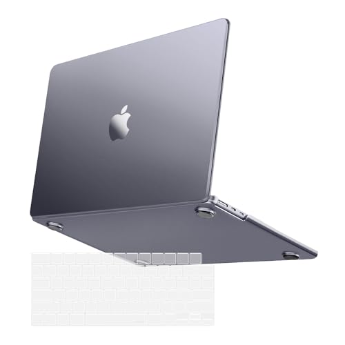 MOSISO Compatible with MacBook Air 13 inch Case M5 M4 M3 M2 2026-2022 | 2 in 1 Kit Anti-Fingerprints Shell for Mac Air 13.6, Ultra Seamlessly Closes Cover, A3449 A3240 A3113 A2681, Space Gray Clear - color: Space Gray Clear