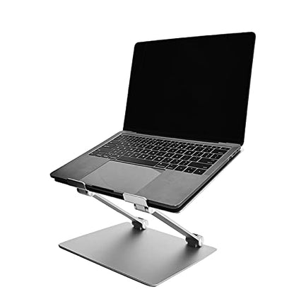 Collapsible Aluminum Alloy Laptop Stand, Portable Computer Riser Stand with Heat Dissipation Holes, Adjustable Height Notebook Support for Ergonomic Workstation Setup