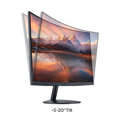 KOORUI 24 inch Curved Computer Monitor, FHD 100Hz VA 1500R PC Screen | Adaptive Sync, 99% sRGB, HDMI/VGA, Eye Care TÜV Rheinland Certified, Tilt Adjustable, Home Office, Study and Everyday Use - size: 24inch 100Hz/FHD/Curved