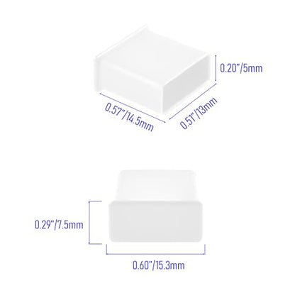 10 PCS USB2.0 Port Anti-dust Plugs, PE Covers Caps Stoppers, Port Protector for PC Computer Laptop Router Network Hub or Other Standard USB 2.0, 0.51 x 0.2 (LxW) - size: USB2.0/Transparent/10 PCS