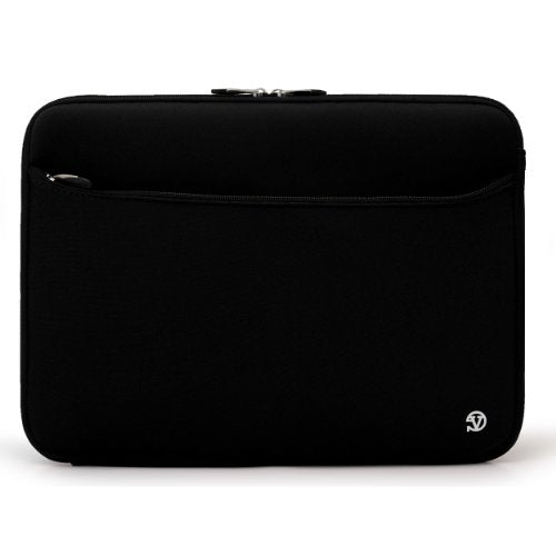 Neoprene Laptop Case | Lightweight Travel Protection | 13" Notebook Compatible Water Resistant Tech Sleeve (Black) - color: Black