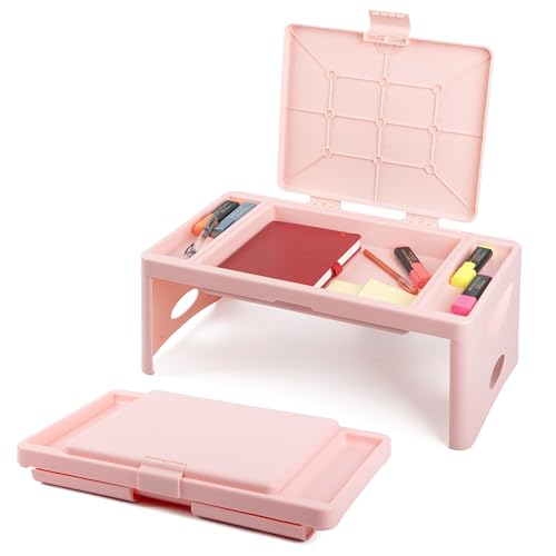Loddie Doddie Folding Lap Desk - Blush, 9.75 x 12 in, Plastic & Steel - Portable Desk with Storage Pocket - Laptop Bed Tray & Floor Table - Kids Travel Tray, Car Table for Kids - color: Blush