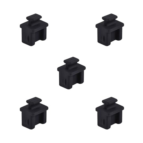 5 PCS SFP-B Port Anti-dust Plugs, Silicone Covers Caps Stoppers, Port Protector for Ethernet SFP Port, 0.55 x 0.47 x 0.67 (LxWxH) - size: SFP-B/Black/5 PCS