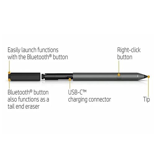 MPP 2.0 Tilt Pen 2MY21AA 929863-001 SPEN-HP-03 Active Stylus - 4096 Pressure Sensitivity, Tilt Function, USB-C Rechargeable for HP Spectre x360, Envy x360, Pavilion x360, Omnibook 2-in-1 Laptops - style: MPP 2.0