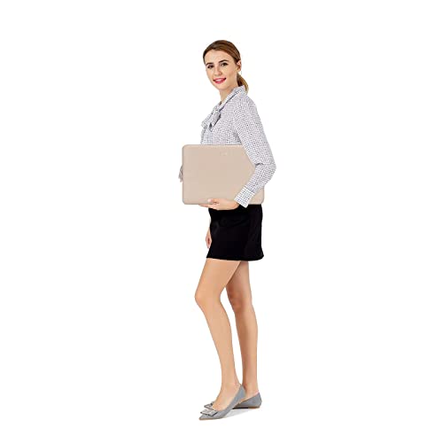 MOSISO Laptop Sleeve Bag 13.3 inch PU Leather Padded Bag Waterproof Case | Compatible with MacBook Air/Pro, 13-13.3 inch Notebook, Compatible with MacBook Pro 14 2026-2021 M5 M4 M3 M2 M1, Apricot - color: Apricot, size: 13.3 inch