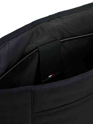 Tommy Hilfiger Men's Lightweight Messenger Laptop Bag With Buckle and Adjustable Strap - color: Black