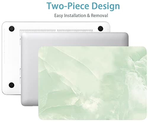 LanBaiLan Compatible with MacBook Air 13 inch Case M5 2026 M4 2025 M3 M2 2024-2022 A3449 A3240 A3113 A2681, 13.6 Plastic Hard Shell Case & Keyboard Cover, Matcha Green Marble - color: Matcha Green Marble