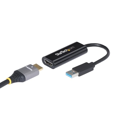 StarTech USB-A 3.0 to HDMI Converter, 1080p60, Windows Driver Required, TAA | USB 5Gbps, Single monitor, 2ch audio, Full HD, Windows X86/X64/ARM only, No macOS ChromeOS or Linux
