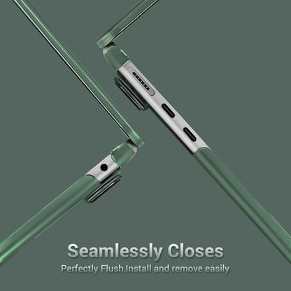 MOSISO Compatible with MacBook Air 13 inch Case M5 M4 M3 M2 2026-2022 | 2 in 1 Kit Anti-Fingerprints Shell for Mac Air 13.6, Ultra Seamlessly Closes Cover, A3449 A3240 A3113 A2681, Emerald Green - color: Emerald Green