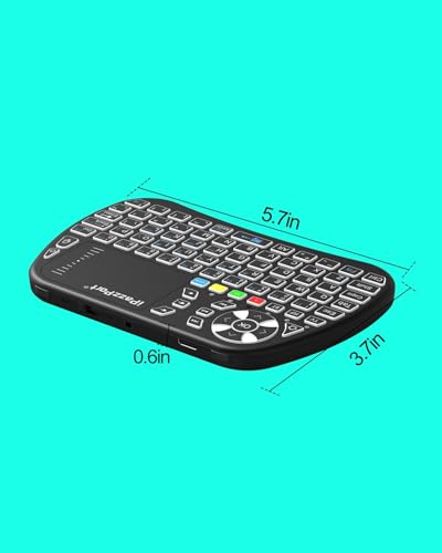 iPazzPort Bluetooth Mini Keyboard with Touchpad, 2.4G Keyboard and Mouse | IR Learning Support • Cyclic RGB Backlit • Rechargeable • PC, Smart TV, Laptop, Android TV Box • Type-C