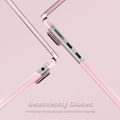 MOSISO Compatible with MacBook Air 13 inch Case M5 M4 M3 M2 2026-2022 | 2 in 1 Kit Anti-Fingerprints Shell for Mac Air 13.6, Ultra Seamlessly Closes Cover, A3449 A3240 A3113 A2681, Baby Pink - color: Baby Pink