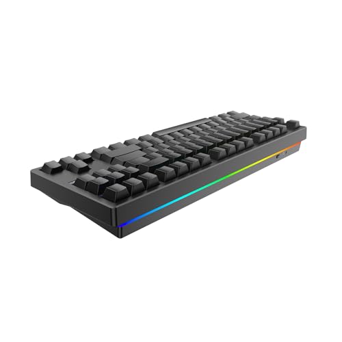 IROK FE87 V2 Wired Mechanical Keyboard, 8KHZ Polling Rate, Support SODC/Latency As 0.125MS, Hot Swappable, ARGB Backlit Gaming Keyboard (Black/Crystal Snow Switch) - color: black, size: Crystal Snow Switch