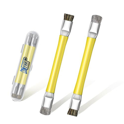 ESD Safe Anti-Static IC Cleaning Brush Tool -2Pcs Double Head Motherboard Hard Brush for IC Glue Removal,PCB Cleaning, Circuit Board Maintenance,Mobile Phone Repair - Yellow - color: yellow