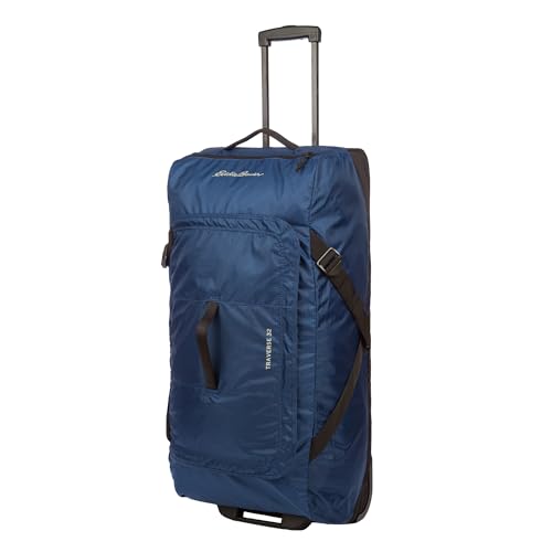 Eddie Bauer Traverse Luggage | Roller Wheels | Telescoping Handle | Travel | Vacation | Ripstop Nylon - Medium Indigo, 31" - color: Medium Indigo, size: 31"