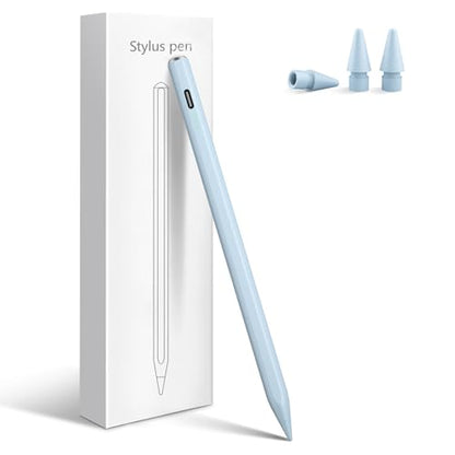 Stylus Pen for iPad 2026-2018 with 13mins Fast Charge,Tilt Sensitivity Palm Rejection Pencil for 11th (A16)/10/9/8/7/6 Gen, iPad Pro 11"/12.9"/M4/M5, iPad Air 3/4/5/M2/M3/M4 - color: blue
