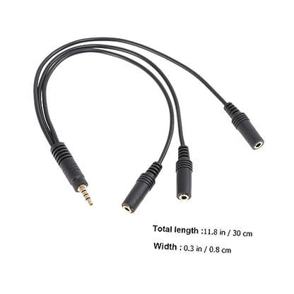 OSALADI Audio Splitter Cable for Headset Microphone Compact Stereo Adapter for Mobile Devices and Laptops Connectors for Enhanced Sound Quality