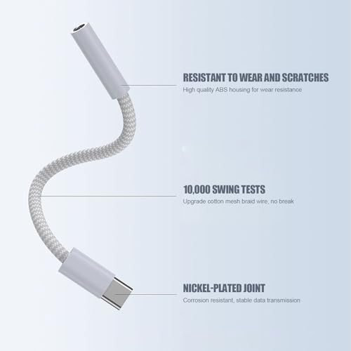 Fidioto 4 Pack USB-C to 3.5 mm Jack Adapter, Aux to USB C Adapter for Headphones Cable Compatible with iPhone 17/16 Pro Max/16 Pro/16/Samsung Galaxy S24/S23/S22/S21 Ultra/iPad Pro/Pixel 8 … - color: White, size: 4 Pack