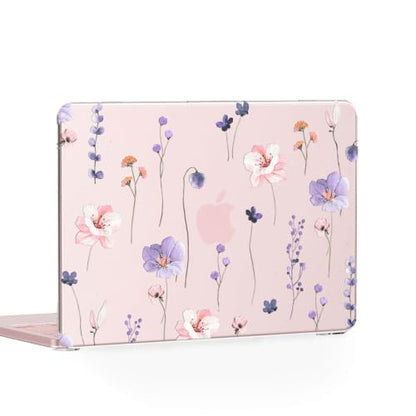 Feams for MacBook Neo 13 Inch Case 2026 A3404, Stylish Protective Clear Case Hard Shell Transparent Cover for MacBook Neo 13 Inch 2026 (A18 Pro Chip) with Keyboard Cover, Purple Flower - color: Purple Flower