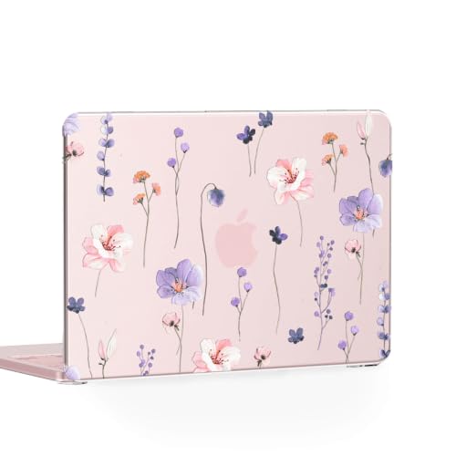 Feams for MacBook Neo 13 Inch Case 2026 A3404, Stylish Protective Clear Case Hard Shell Transparent Cover for MacBook Neo 13 Inch 2026 (A18 Pro Chip) with Keyboard Cover, Purple Flower - color: Purple Flower