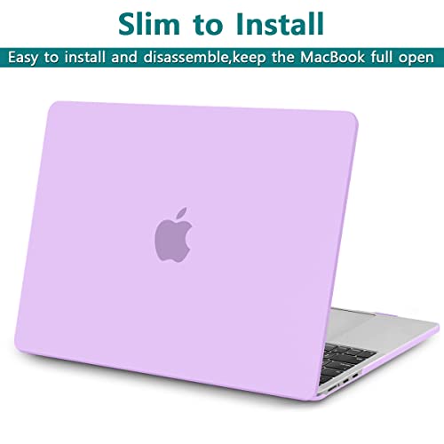 Teryeefi Compatible with MacBook Air 13.6 inch M2 M3 M4 M5 Case 2022-20252026 Model A2681/A3113/A3240/A3449, Laptop Hard Shell Case & Keyboard Cover & USB 3.0 Adapter, Frosted Purple - color: Frosted Purple