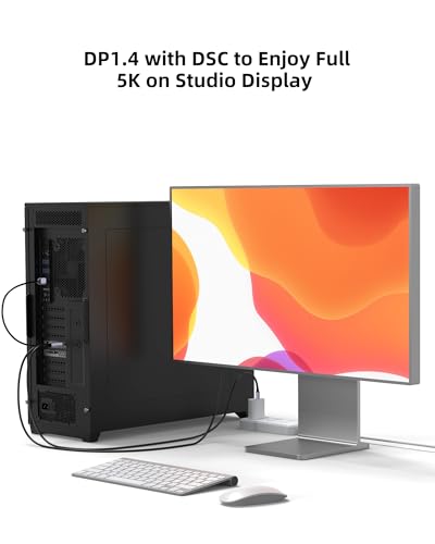 DisplayPort to USB C Cable 4K60Hz, 6.6ft for Studio Display, Wacom | Touchscreen Portable Monitor, AR Glasses Xreal Air, Rayneo, Rokid, USB-C Monitor