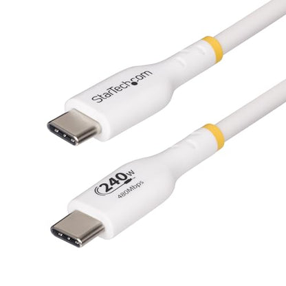 StarTech 13ft/4m USB-C to USB-C Charging Cable, White (USB2EPR13FW) | USB-IF Certified, 2.0 Type-C Laptop, Charge and Sync, EPR, Male to Male, E-Marker, TPE Jacket, E-Marker Chip, 240W PD