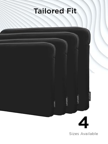 Lenovo Basic Laptop Sleeve 14 Inch Notebook/Tablet Compatible with MacBook Air/Pro Neoprene Material - Soft Fleece Lining - Zippered Top Opening - Black - size: 14 inch