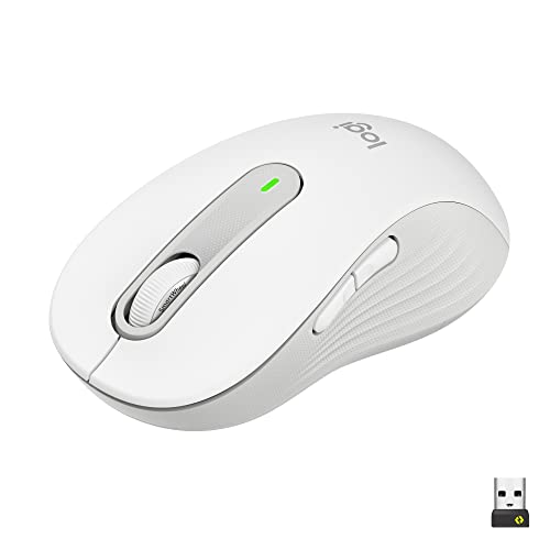 Logitech Signature M650 L Full Size Wireless Mouse Large Sized - Off White | For large sized hands, 2-year battery, customizable side buttons, Bluetooth, PC/Mac/Multi-Device/Chromebook compatible - color: Off White