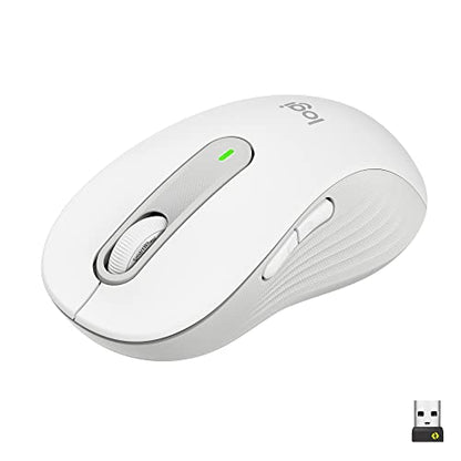 Logitech Signature M650 L Full Size Wireless Mouse Large Sized - Off White | For large sized hands, 2-year battery, customizable side buttons, Bluetooth, PC/Mac/Multi-Device/Chromebook compatible - color: Off White